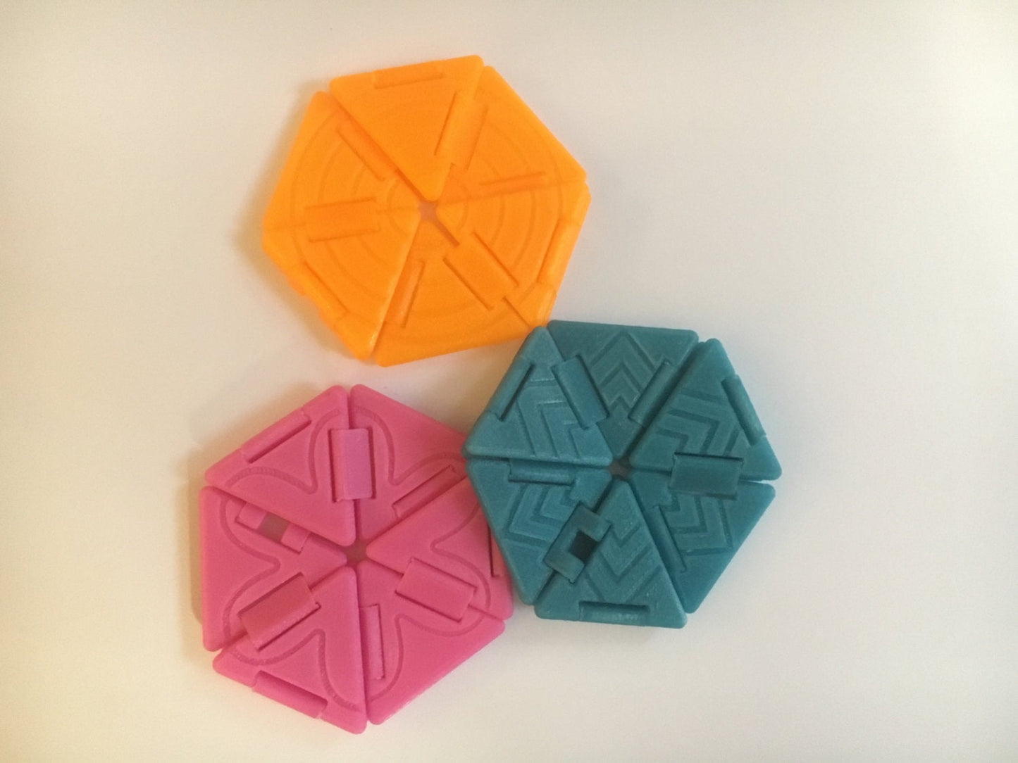 Hexaflexagon Fidget Toy - EDC pocket toy 3d printed origami office gift, Folding Game, Math Toy