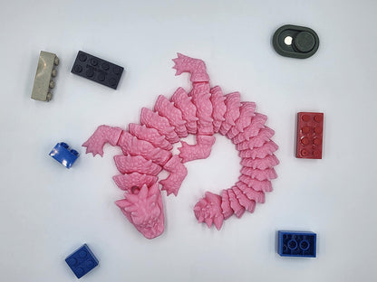30X Bulk Pack of Articulating Dragon Toys, Random Dragons & Colors, 3D Printed Fidget Dragon, Great Gift for Kids! With and without wings.