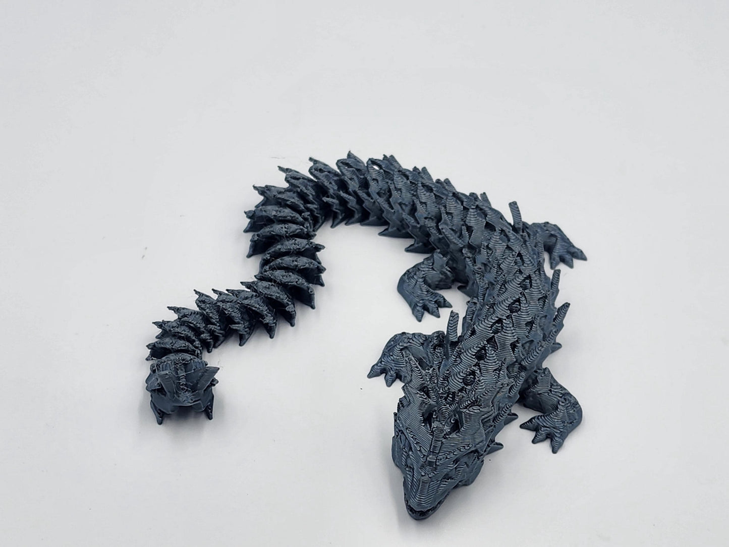 Articulating Spiked Thunder Dragon Toy, Dragon with moving jaw, 3D Printed Fidget Dragon, Great Gift for Kids! Lightning Monster Fidget toy!