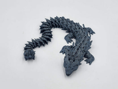 Articulating Spiked Thunder Dragon Toy, Dragon with moving jaw, 3D Printed Fidget Dragon, Great Gift for Kids! Lightning Monster Fidget toy!