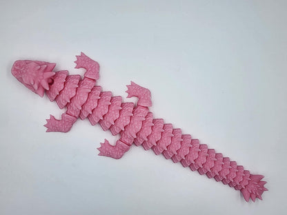 Articulating Spiked Dragon Toy, Dragon with moving jaw, 3D Printed Fidget Dragon, Great Gift for Kids! Boneshaper Monster Fidget toy!