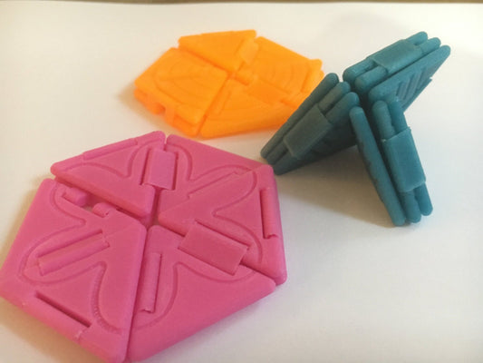 Hexaflexagon Fidget Toy - EDC pocket toy 3d printed origami office gift, Folding Game, Math Toy