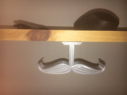 The 'stache - moustache headset under desk mount, desk organization, headphone hangar