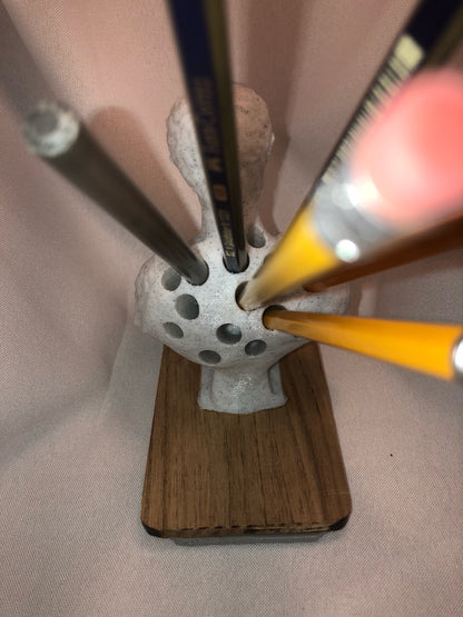 Caesar pencil holder, desk organizer, shakespeare desk art, caesar sculpture, pen holder,roman
