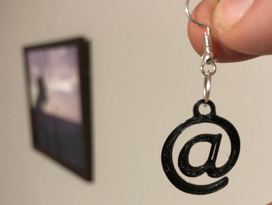 Email themed @ earrings - at sign earrings