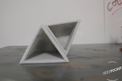 Geometric Pencil holder desk organizer in Marble colored plastic